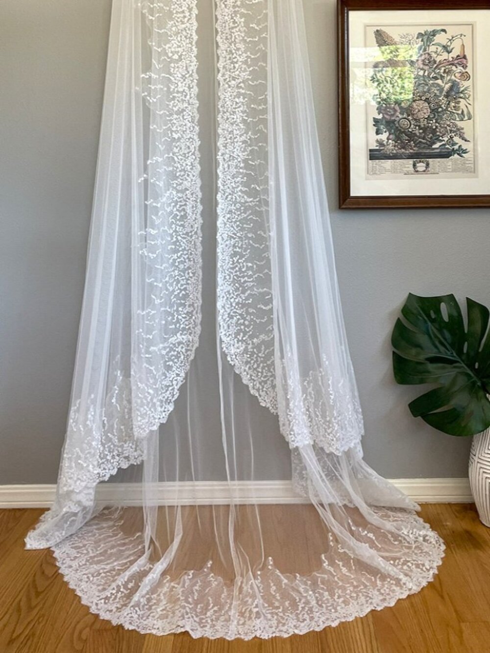 Savannah Miller VREELAND Sequin Bridal Cape | Wedding Dress Topper Ivory | Small - Picture 9 of 11